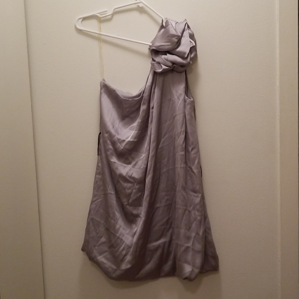 One shoulder bubble hem dress